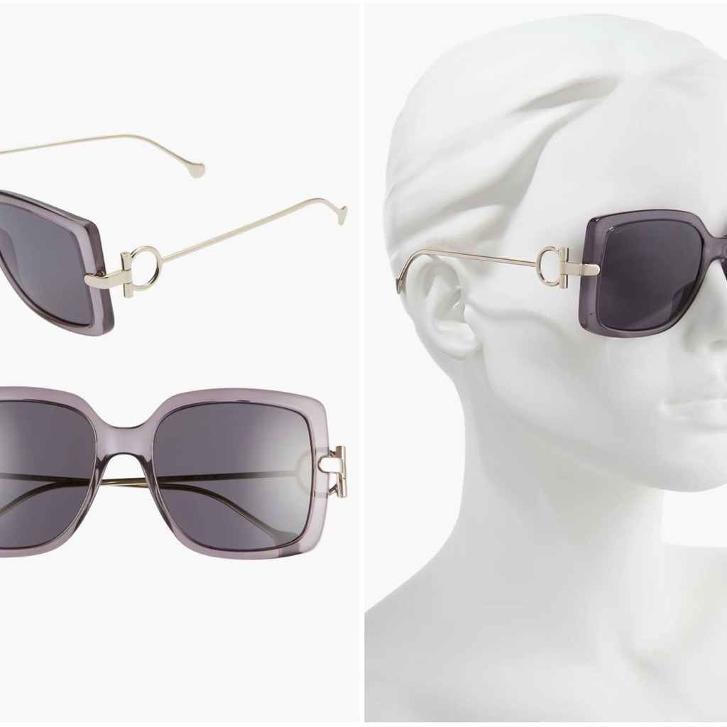 Salvatore Ferragamo Purple And Gold Sunglasses